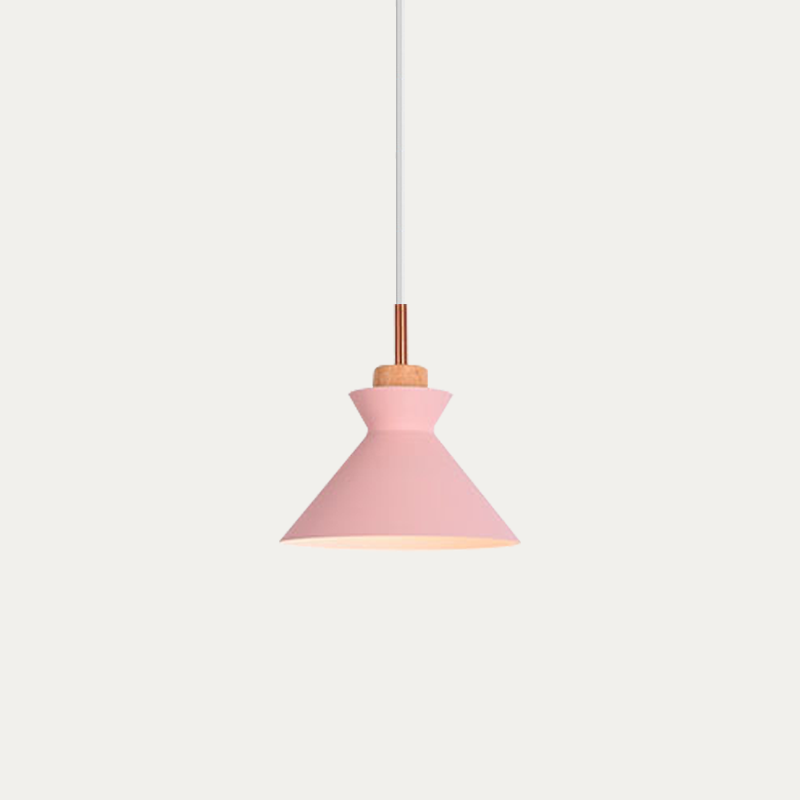 Lámpara colgante de madera de 11 pulgadas con casquillo E27, lámpara de techo nórdica moderna para dormitorio, sala de estar, comedor, isla de cocina, vestíbulo y pasillo | Thomler