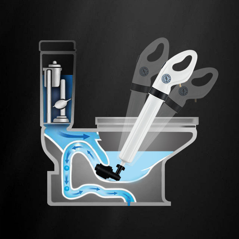 Pneumatische afvoerontstopper-set voor wastafels, toiletten en baden | Professioneel drukpomp-systeem voor verstoppingen met 3 opzetstukken | Ontstopt afvoeren