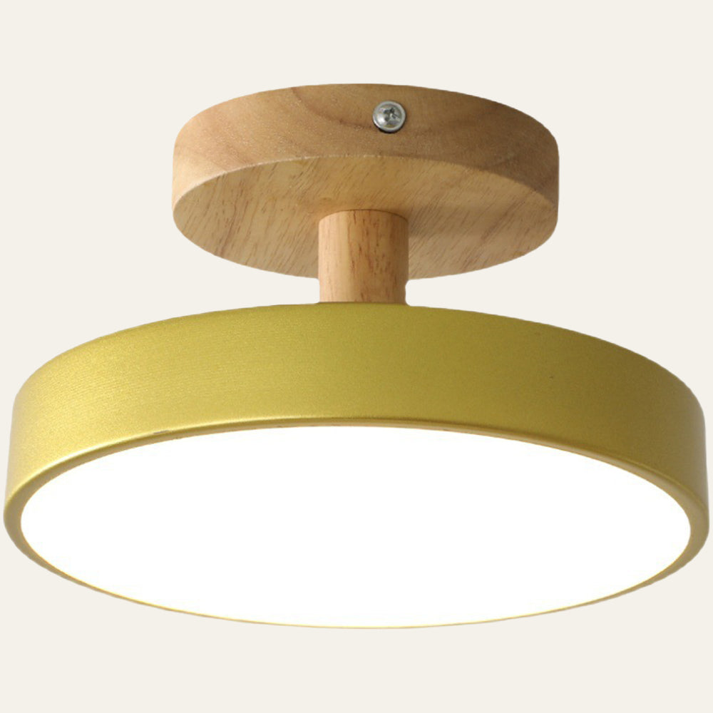 12W LED-Deckenleuchte in Holz- & Grün-Optik für Schlafzimmer, Flur & kleine Räume, modernes skandinavisches Design, Deckenlampe 3–10 m² | Thomler