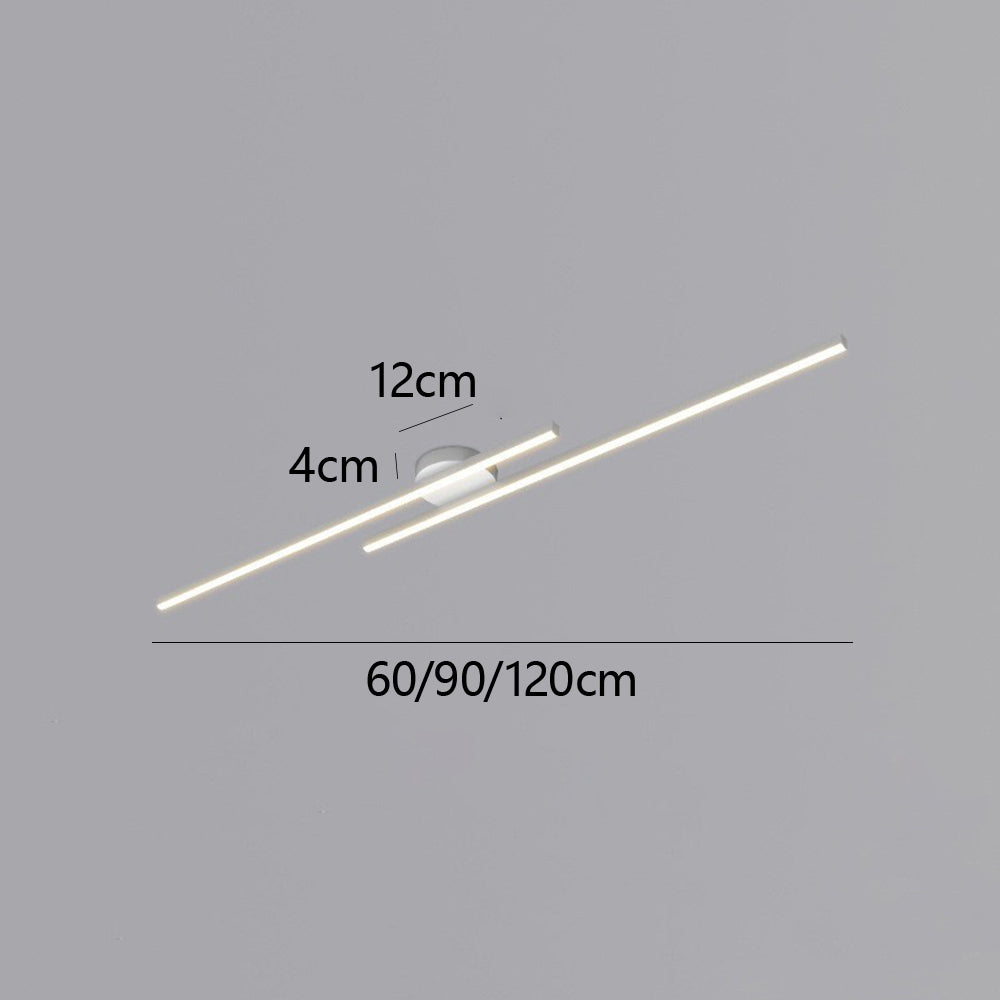 Flush Mount LED Overhead Light | Black Aluminum Linear Low-Profile Fixture for Bedrooms, Entryways & Compact Spaces | Modern Minimalist Desi | Thomler