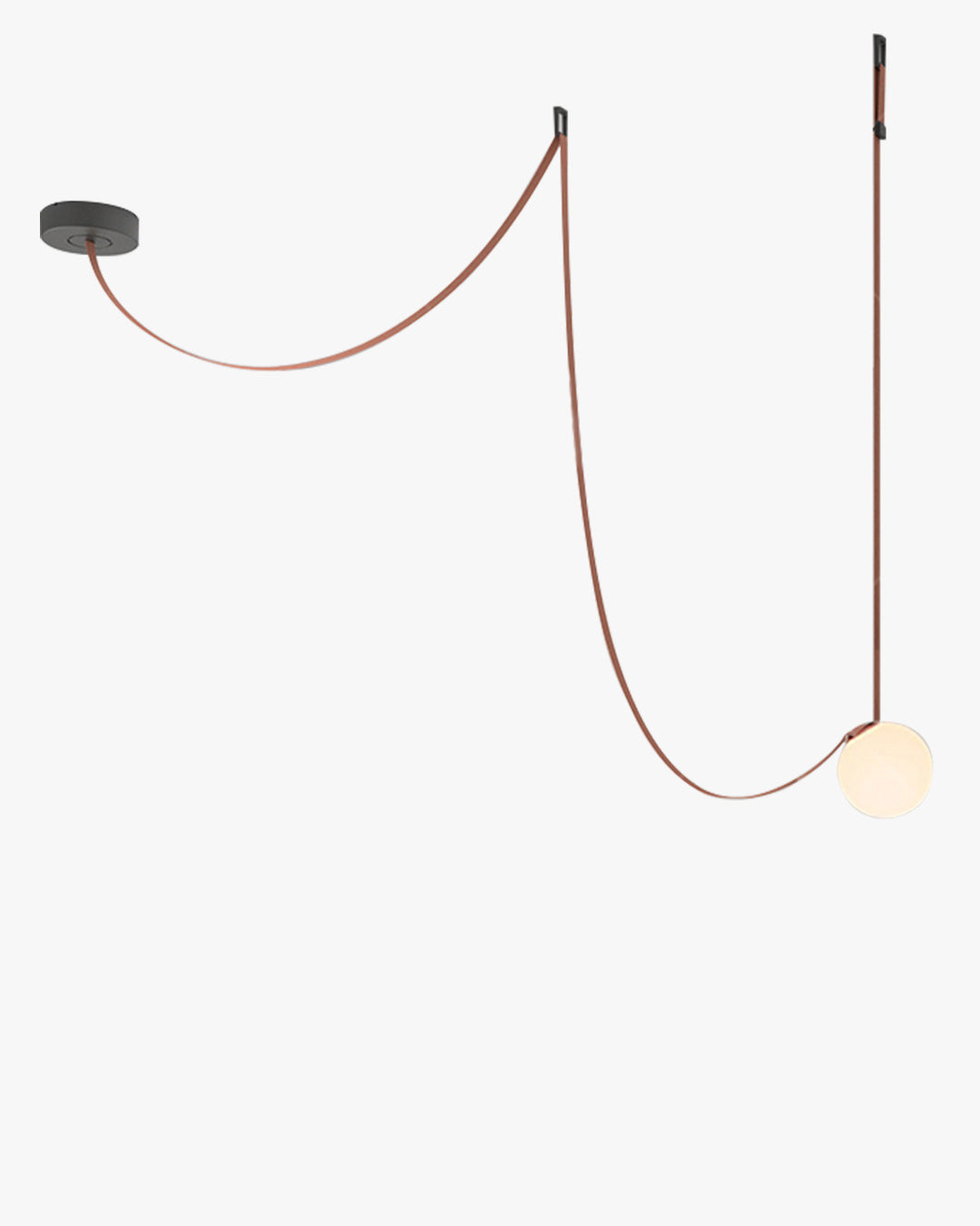 Leather Hanging Lamp with Glass Shade 6-Inch Brown Fixture for Kitchen Island Dining Table Multi-Light Ceiling Suspension for Modern Contemp | Thomler