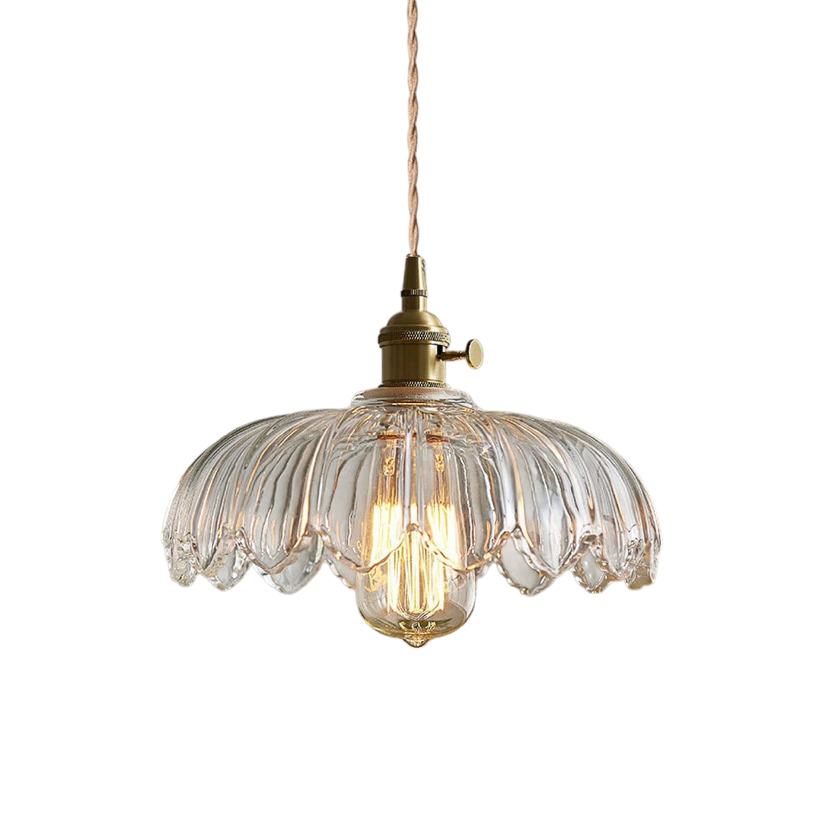 Botanische Glas-Tropfenleuchte, 8 Zoll Pendelleuchte, warmes Ambiente, Messingbeschläge für Küchentheke, Kochinsel, Frühstückstheke, Eingangsbereich, Foyer, Flur | Thomler