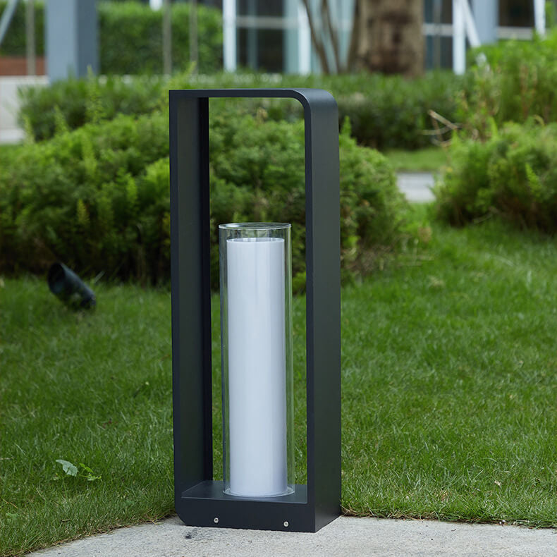 Exterior Aluminum LED Sconce Black 12-Inch Wall Mount for Pathway Fence Garden Entry Waterproof Solar or Hardwired 3-Temp | Thomler