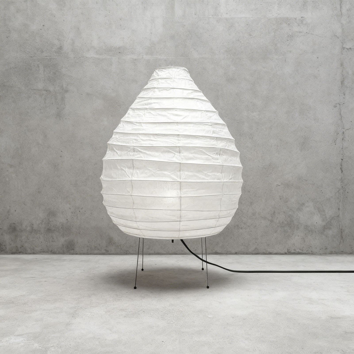 Floor-Standing Paper Shade Light 24 Inches Tall Bedroom Nightstand Illumination Japanese-Inspired Accent Fixture Sculptural Living Room Corn | Thomler