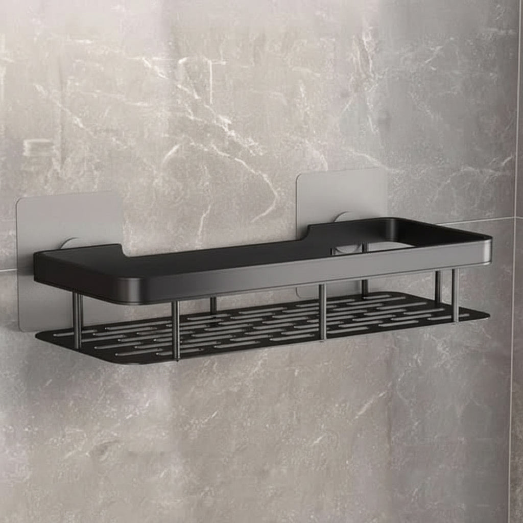 Wall-Mounted Corner Organizer Rack ABS Adhesive No-Drill Bathroom Caddy Triangle Rectangle Shape Holds Shampoo Soap Toiletries for Small Spa | Thomler