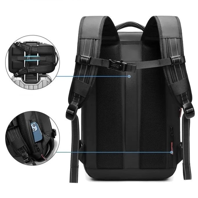 Mochila de vacío que ahorra espacio con sistema de compresión integrado para viajes, camping y escapadas de fin de semana | Thomler