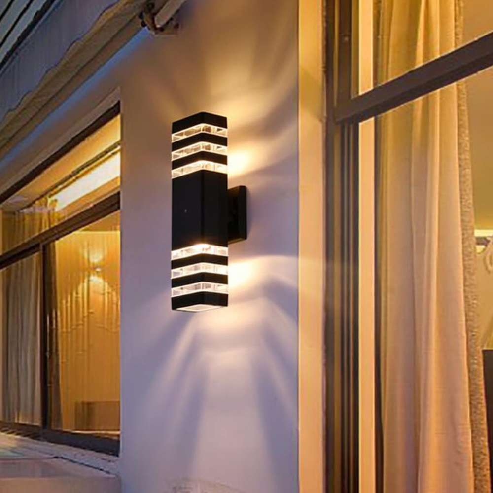 Outdoor Wall Sconce E27 Socket Weatherproof Black Finish Dual-Beam Up-Down Lighting for Entryways Patios Garden Facades Exterior Home | Thomler