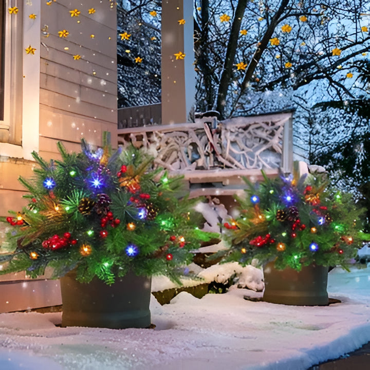 LED-Urnenfüller mit 35 warmweißen Lichtern und Timer, 18 Zoll Basis