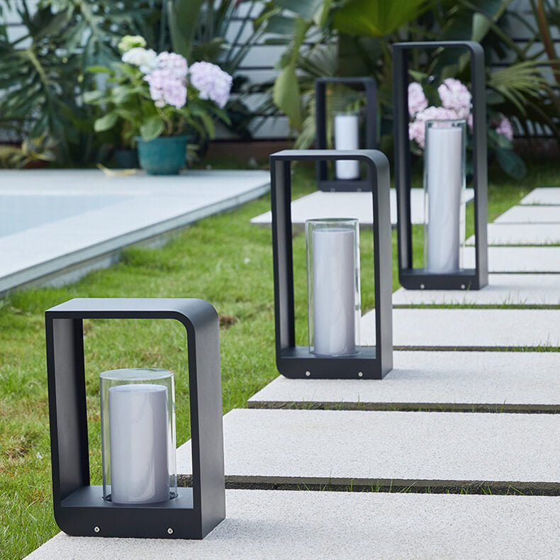 Exterior Aluminum LED Sconce Black 12-Inch Wall Mount for Pathway Fence Garden Entry Waterproof Solar or Hardwired 3-Temp | Thomler