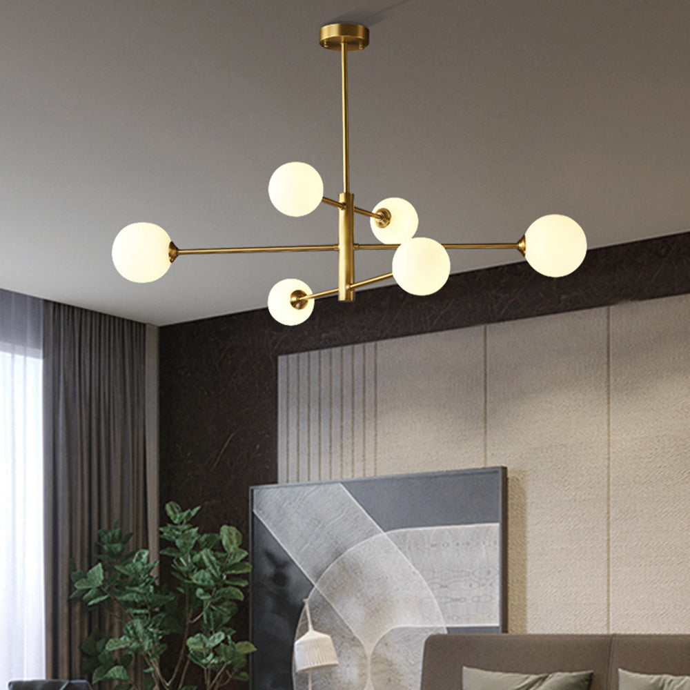Multi-Globe Hanging Fixture with Adjustable Height for Dining Room & Living Room – Metal Frame with Glass Orbs – G9 LED Bulbs Included – 24 | Thomler