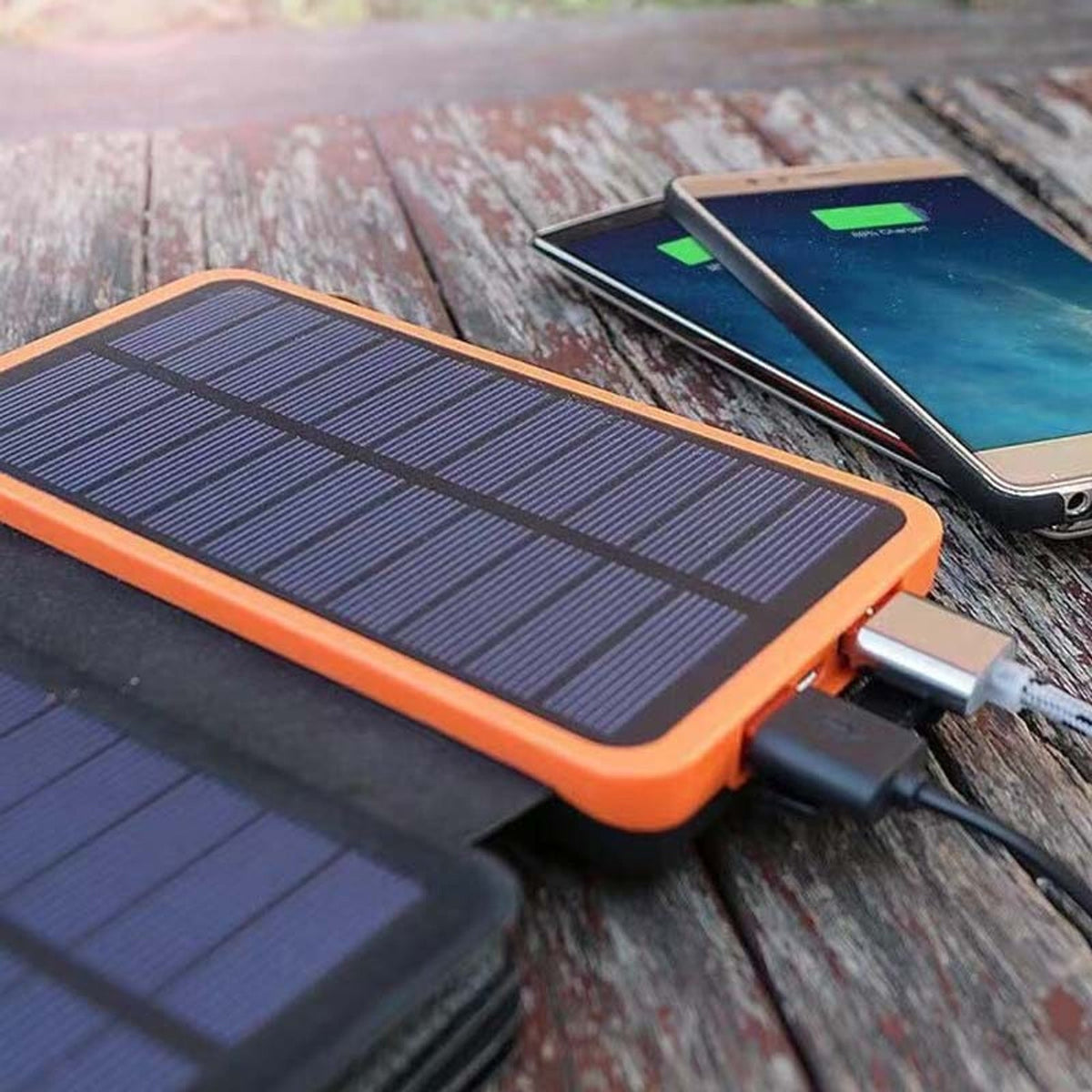 Power Bank solar de 25000 mAh con 4 paneles, cargador portátil de carga rápida de 10 W