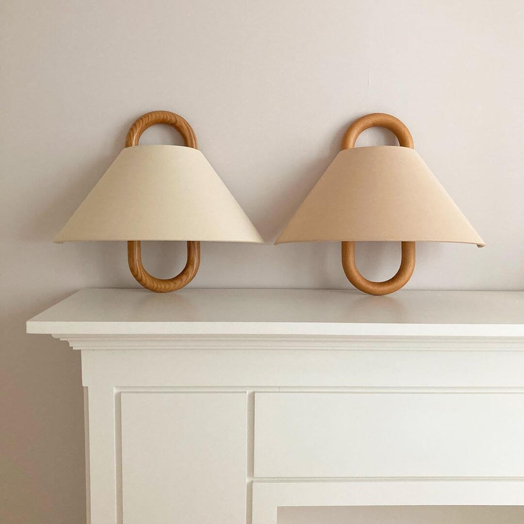 Sconce Light Fixture Wooden Frame Cloth Shade E12 Socket Flexible Install for Bedroom Living Room Hallway Apartment Home | Thomler