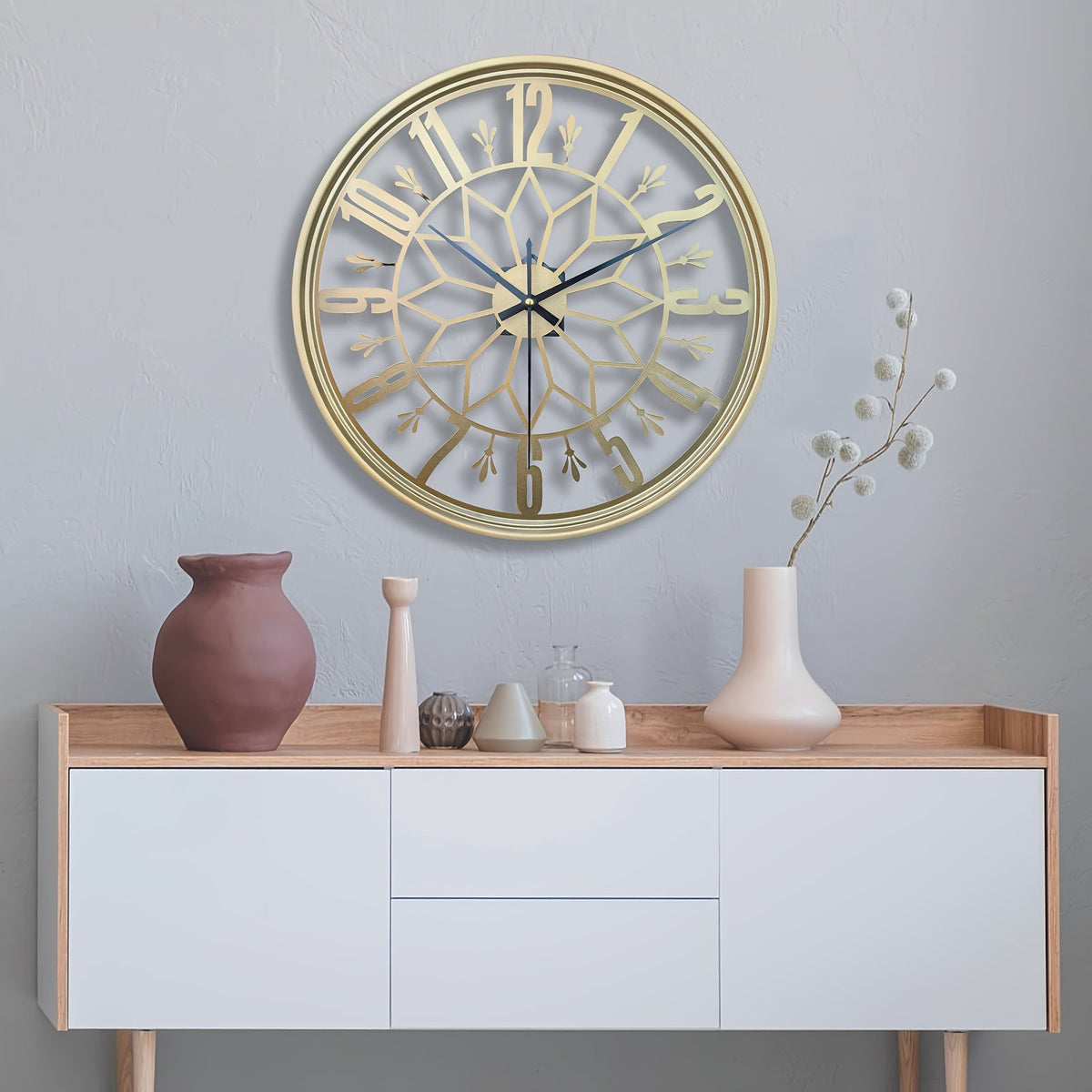 Retro metalen wandklok stil kwartsuurwerk industriële woon- en kantoordecoratie niet-tikkend geruisloos batterijgevoed vintage handgemaakte look woonkamer