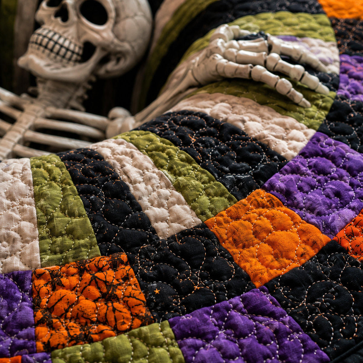 Alfombra de Halloween con vórtice de esqueleto 3D