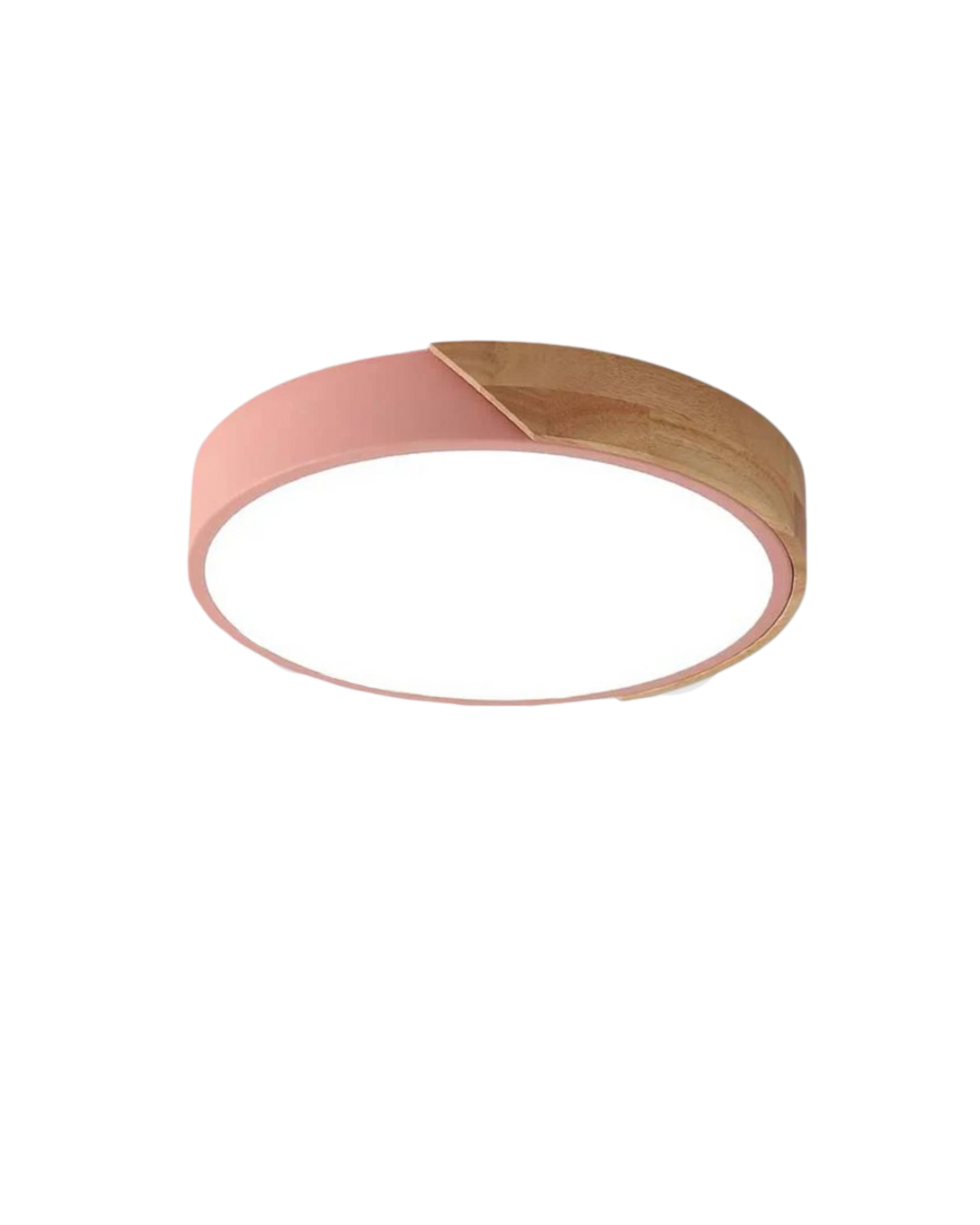 Ronde opbouwplafondlamp met houten accent en geïntegreerde LED – Moderne platte armatuur in 9, 12, 16, 20 en 24 inch maten voor Liv | Thomler