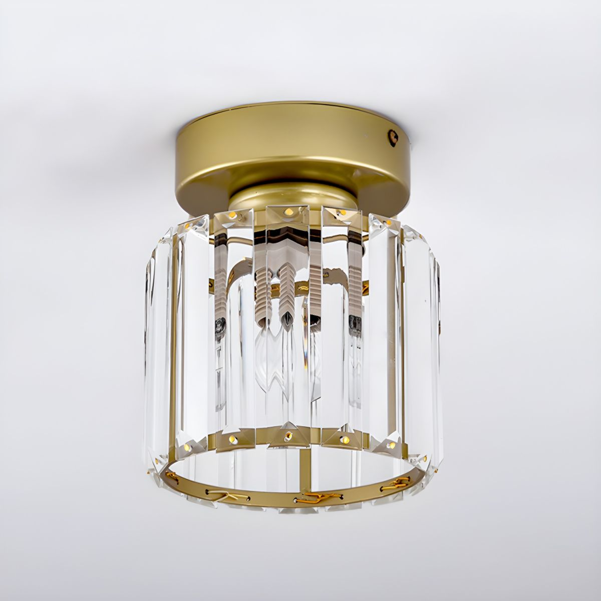 Kristall-Deckenleuchte, E27-Fassung, Schwarz-Gold für Schlafzimmer, Wohnzimmer, Flur, Inneneinrichtung, kompakter reflektierender Schirm, elegant A | Thomler