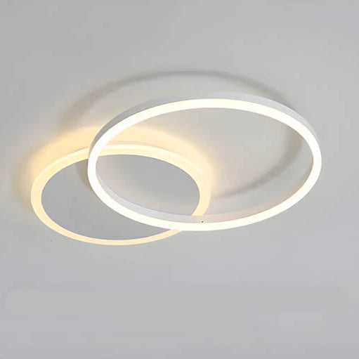 LED Ring Chandelier 45 in Aluminum Fixture Warm White Dimmable for Bedroom Living Room Dining Room Modern Flush Mount Multi-Ring Integrated | Thomler