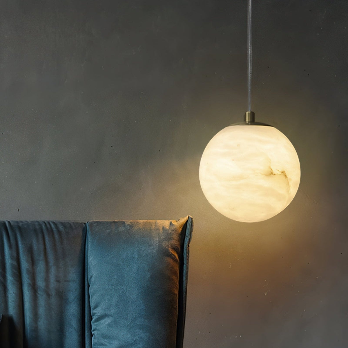 Hängende Deckenleuchte Stone Globe, 10-15 cm, verstellbares Kabel, moderne minimalistische Leuchte für Schlafzimmer, Esszimmer, Küche, Wohnbereich, Eingangsbereich