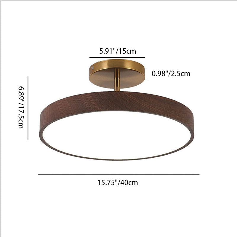 Close-to-Ceiling LED Fixture 12-Inch Iron Round Low-Profile for Hallways Bedrooms Kitchens Entryways Modern Dimmable 3000K-5000K | Thomler