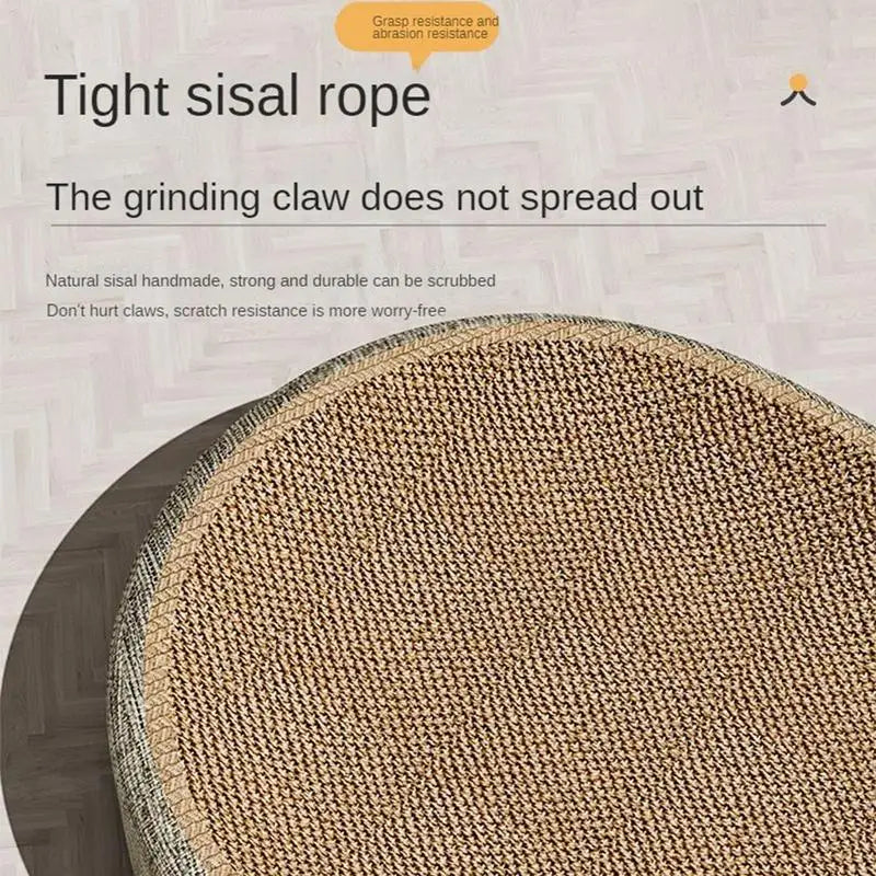 Cama rascador de sisal para gatos con diseño cóncavo ovalado y base antideslizante