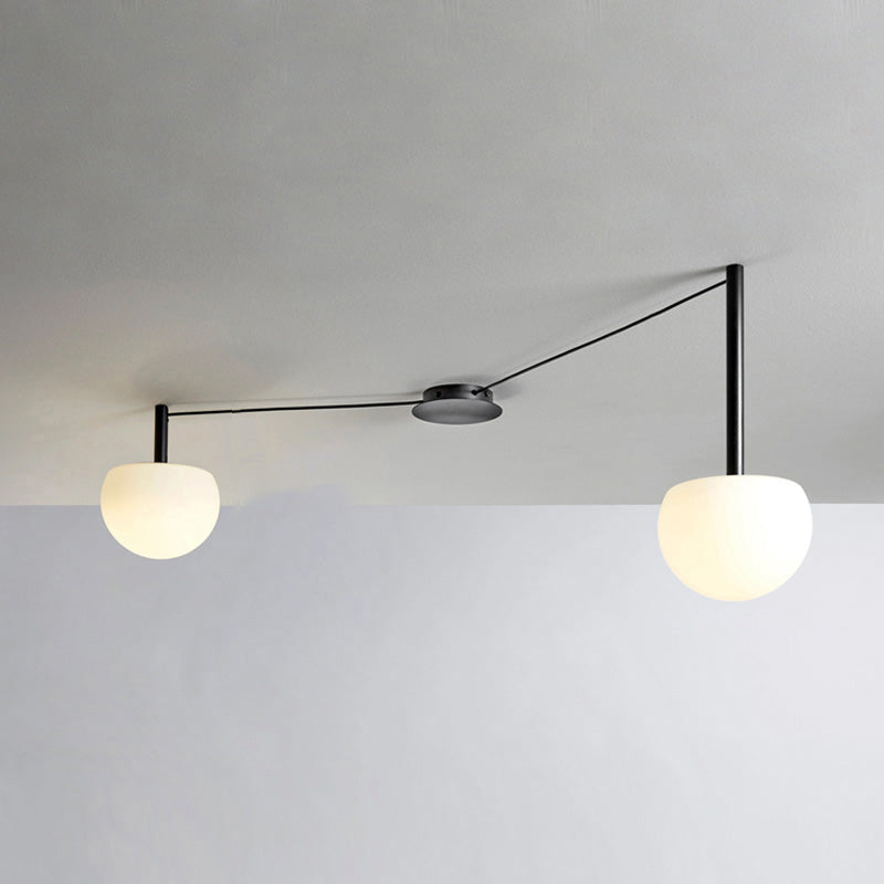 Globe Pendant Light Adjustable Height Frosted White Glass Orb for Kitchen Dining Living Space Modern Hanging Fixture 10 Inch | Thomler