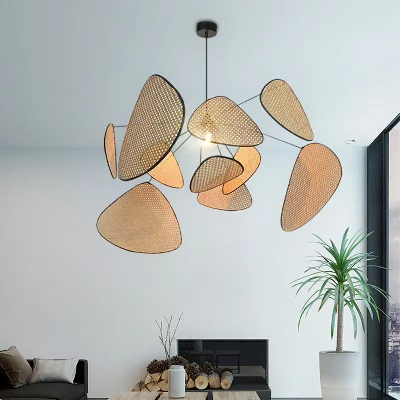 Gewebte Rattan-Hängelampe 120 cm ovale Naturfaser-Deckenleuchte E27-Fassung verstellbares Kabel Esszimmer Schlafzimmer Boho Skandinavisch Japandi | Thomler