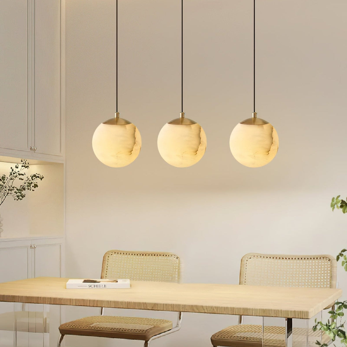 Hängende Deckenleuchte Stone Globe, 10-15 cm, verstellbares Kabel, moderne minimalistische Leuchte für Schlafzimmer, Esszimmer, Küche, Wohnbereich, Eingangsbereich