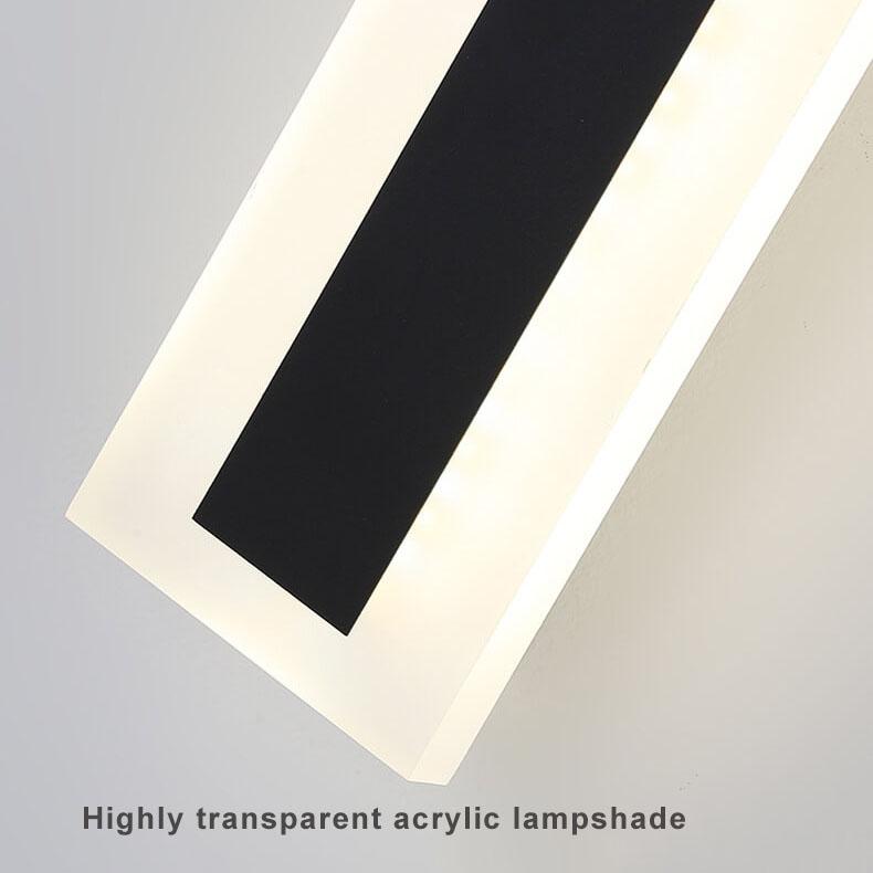 Outdoor LED Wall Sconce Hardwired Acrylic Fixture Black 12 in 7W-58W Energy-Saving Fence Patio Deck Entryway Lighting Modern Weather-Resista | Thomler