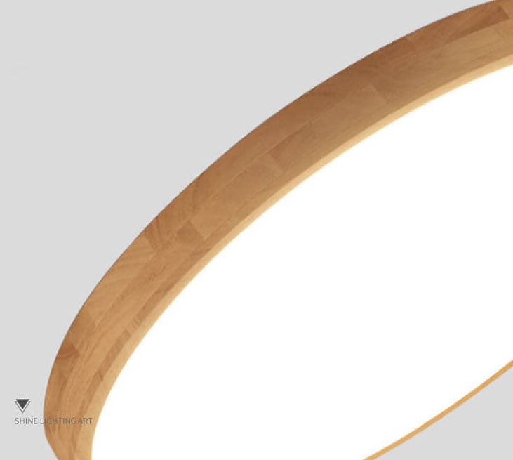 Round Wood Overhead Light Fixture with Adjustable Temperature Settings 12-24 Inch Low Profile for Bedroom Living Room Kitchen Dining Area Co | Thomler