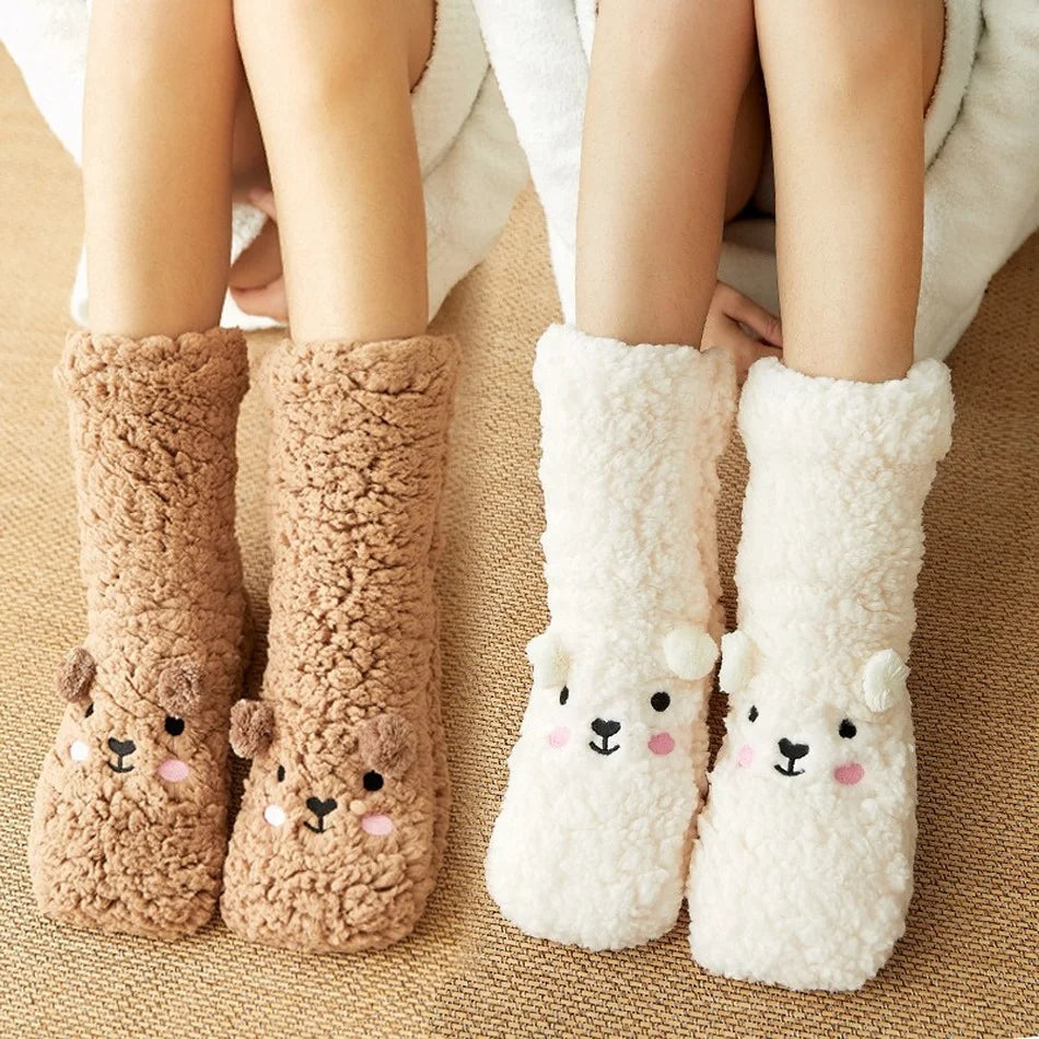 Kawaii beren-fleece warme sokken