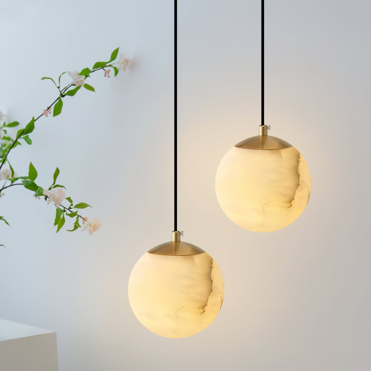 Hängende Deckenleuchte Stone Globe, 10-15 cm, verstellbares Kabel, moderne minimalistische Leuchte für Schlafzimmer, Esszimmer, Küche, Wohnbereich, Eingangsbereich