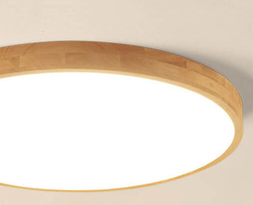 Round Wood Overhead Light Fixture with Adjustable Temperature Settings 12-24 Inch Low Profile for Bedroom Living Room Kitchen Dining Area Co | Thomler