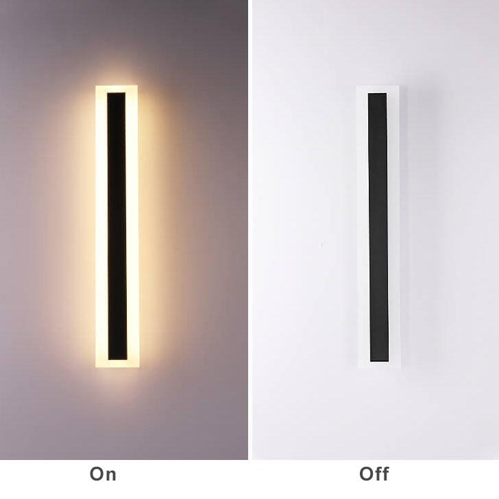 Outdoor LED Wall Sconce Hardwired Acrylic Fixture Black 12 in 7W-58W Energy-Saving Fence Patio Deck Entryway Lighting Modern Weather-Resista | Thomler