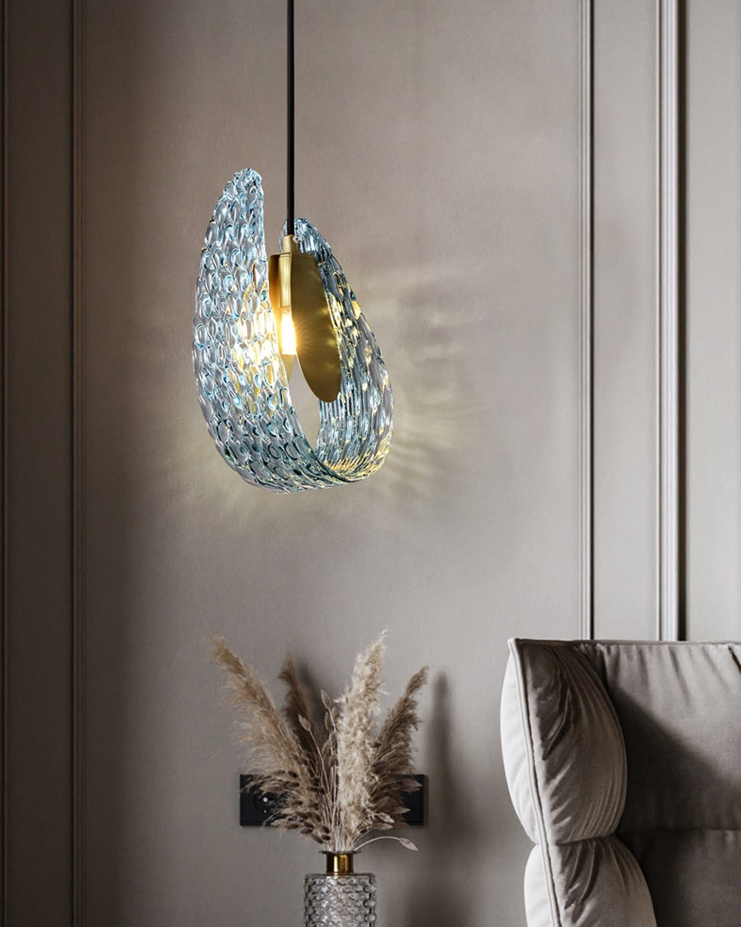 19-Light Glass Ceiling Fixture with Peacock Art Design for Dining Rooms & Large Spaces | Thomler
