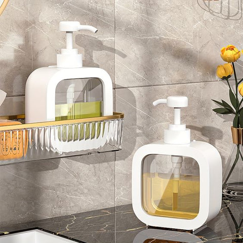 Countertop Liquid Soap Pump Dispenser with Press Mechanism for Bathroom Vanity, Kitchen Sink & Shower | Modern Minimalist Scandinavian Desig | Thomler
