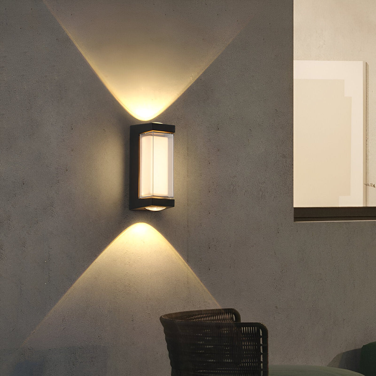 Outdoor Wandlamp 10,6 inch Zwart Waterdicht Bidirectionele Lichtbundel voor Buitenmuren Entree Veranda Tuinpad Architectonisch Accent IP6 | Thomler