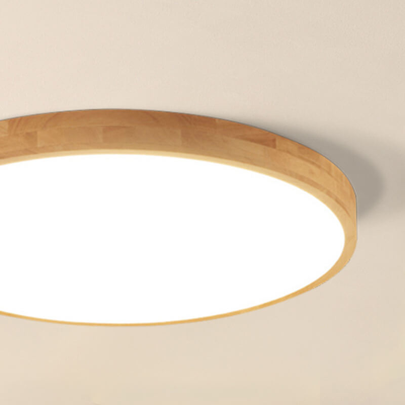 Round Wood Overhead Light Fixture with Adjustable Temperature Settings 12-24 Inch Low Profile for Bedroom Living Room Kitchen Dining Area Co | Thomler