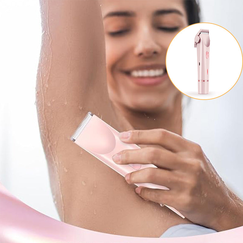 Rechargeable Dual-Head Precision Trimmer for Face, Underarms & Bikini Line – Waterproof IPX7, USB-C Fast Charging, Gentle on Sensitive Skin | Thomler