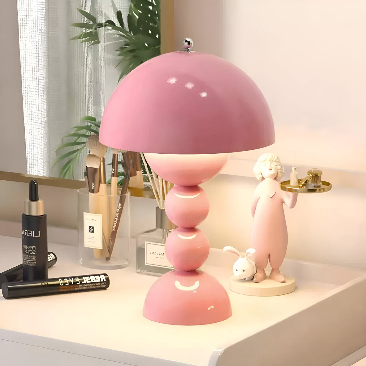 Draadloze LED-nachtkastlamp met USB-oplaadfunctie, 11-inch sculpturale acrylverlichting voor slaapkamer, bureau, leeshoek | Moderne draagbare sfeerverlichting | Thomler