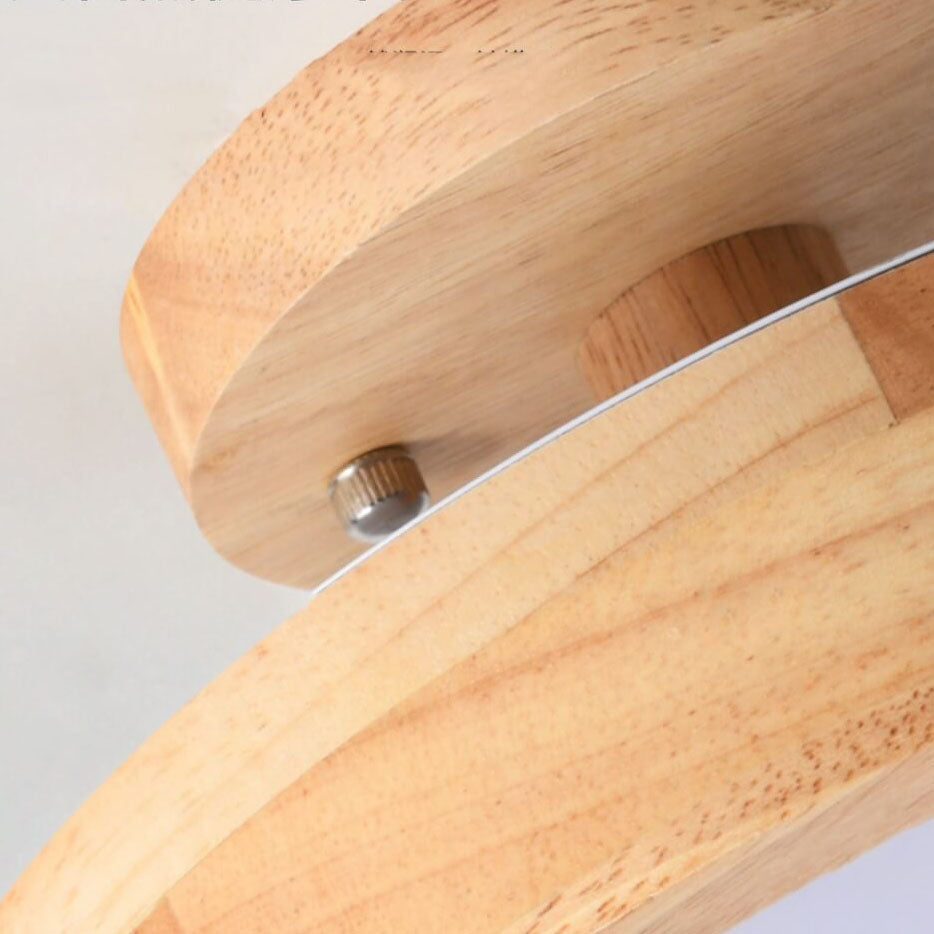 LED Semi-Flush Ceiling Light 12 in Wood & Acrylic Low-Profile Fixture for Bedroom Hallway Living Room Modern Home Lighting 3-Color Temperatu | Thomler