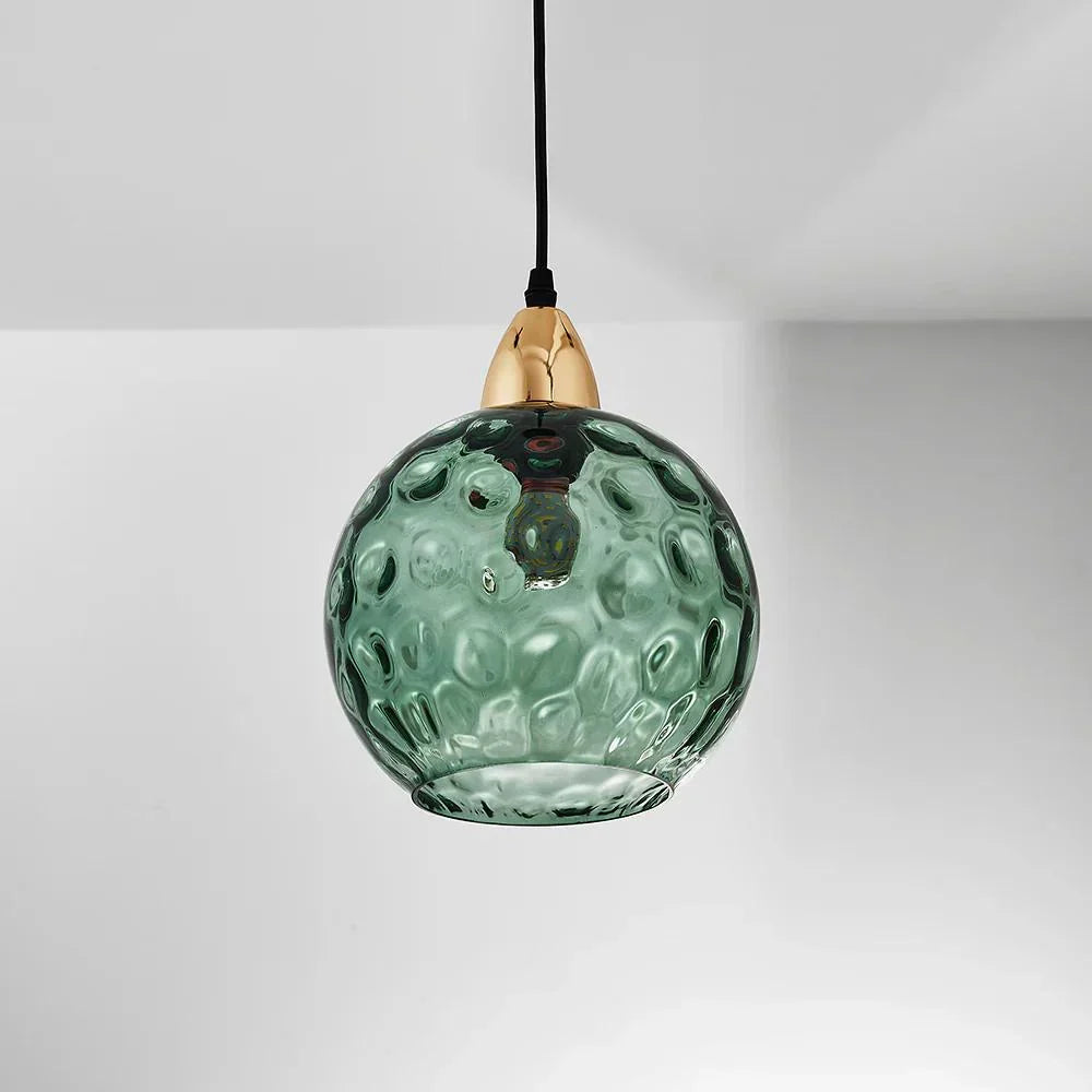 Getextureerde glazen hanglamp 7,9 inch, verlichting voor kookeiland in de eetkamer, in hoogte verstelbare moderne bolvormige pendellamp, minimalistische plafondlamp voor K | Thomler