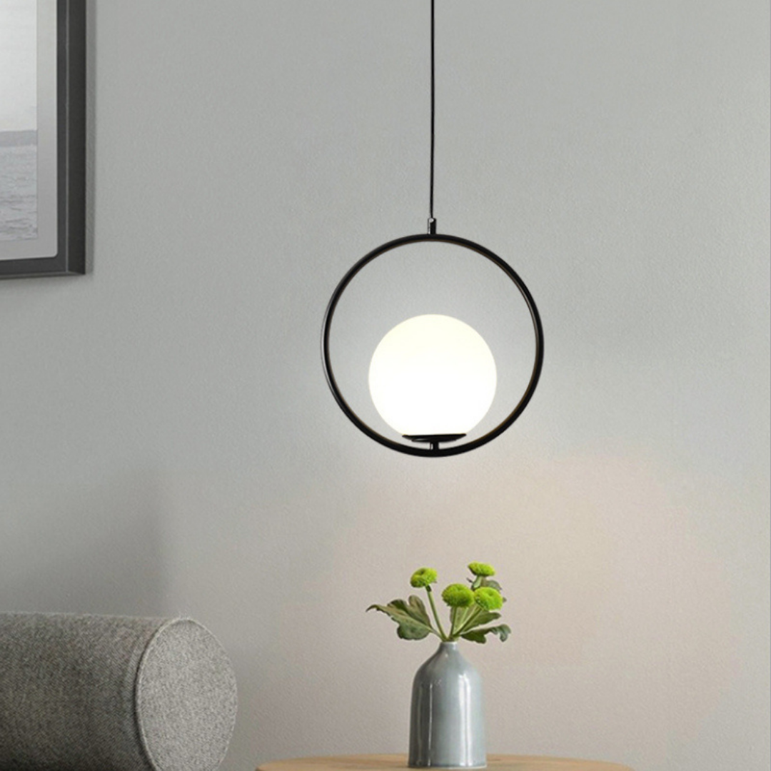 Glazen hanglamp met metalen frame voor kookeiland eetkamer eigentijdse plafondverlichting moderne hanglamp | Thomler