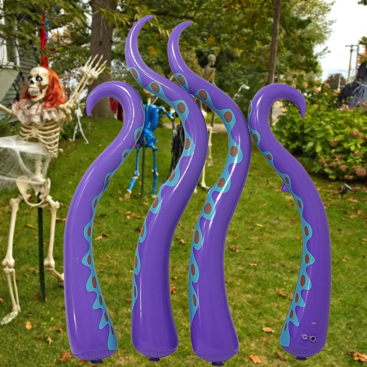 Enorme opblaasbare octopus-tentakels enge Halloween-decoraties