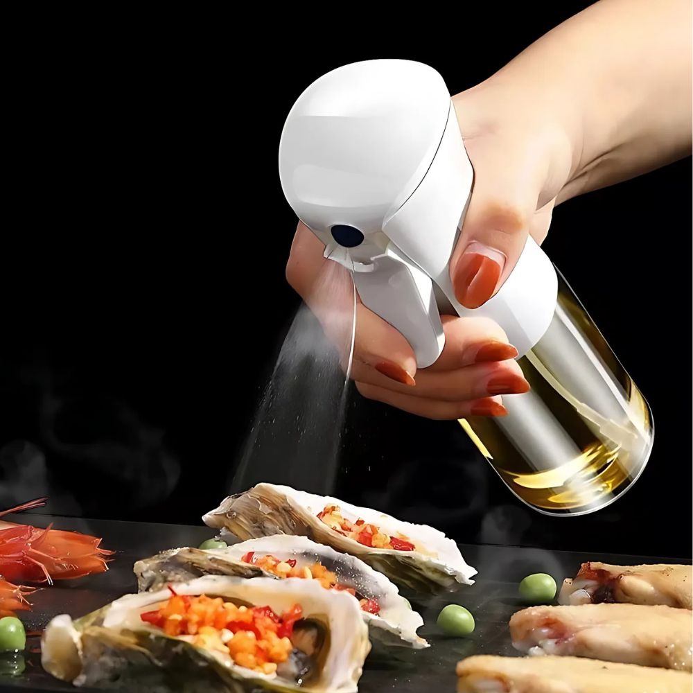 Glass Kitchen Spray Bottle for Cooking Oil Vinegar Dressing 3.5oz Fine Mist Dispenser Refillable for Air Fryer Grilling Baking Salad Prep | Thomler