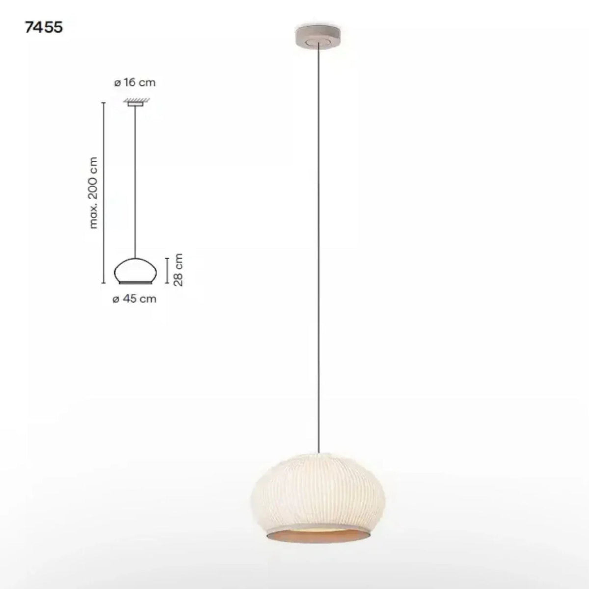 Geribbelde Lycra Hanglamp – 18 inch Ronde Dimmbare LED Plafondpendel voor Kookeiland, Eettafel & Moderne Woonruimtes | Thomler