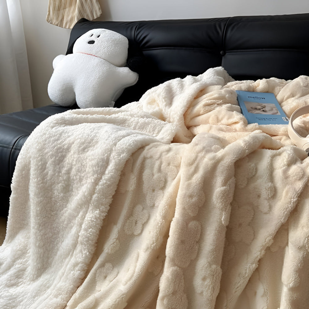 Sherpa Fleece Throw Blanket – Soft Warm Blanket for Couch, Bed & Travel