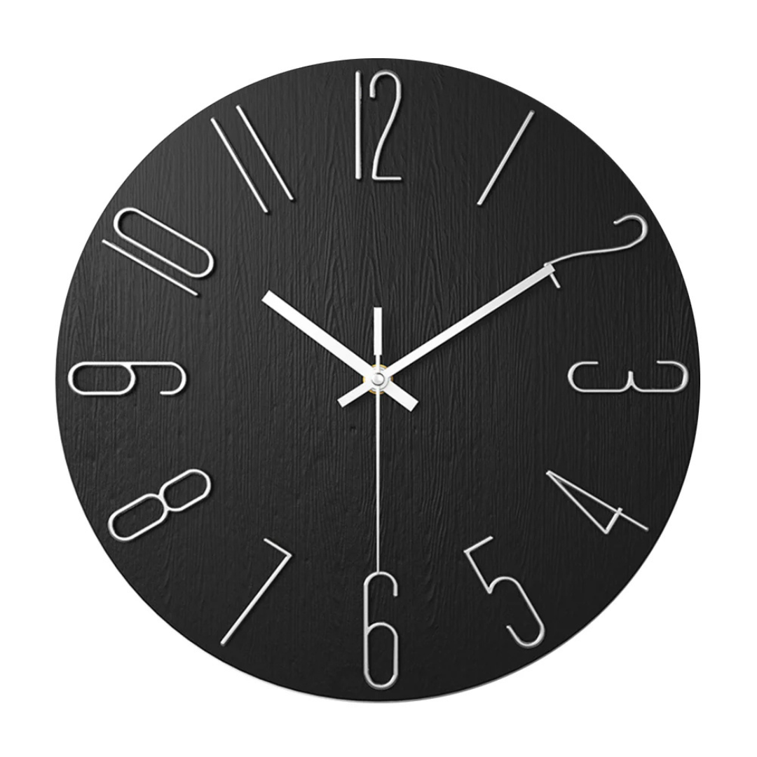 12-Inch Silent Quartz Timepiece for Bedroom & Office – Lightweight Plastic Frame, Battery Operated, Easy Read Display | Thomler