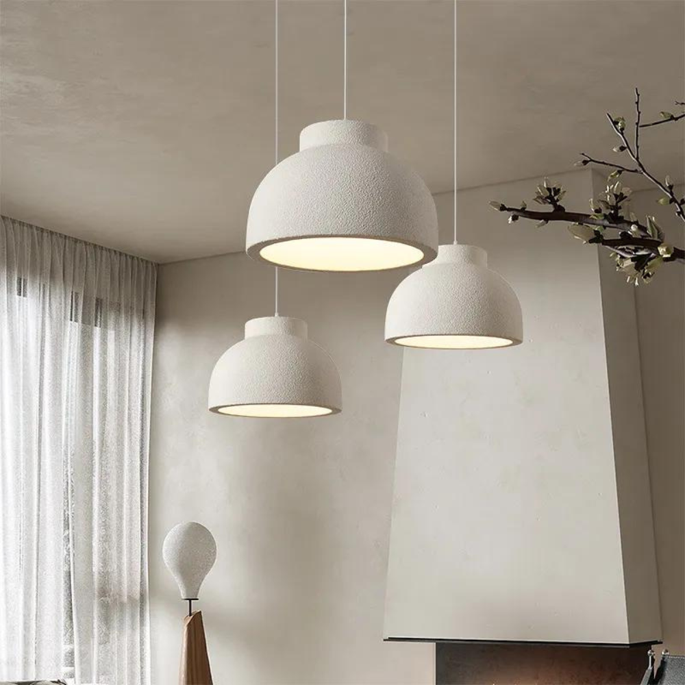 Koepel Plafonnière 15 of 23 inch Witte Polystyreen Kap voor Eetkamer Keukeneiland Slaapkamer Verstelbaar Snoer E26 Fitting Modern Mini | Thomler