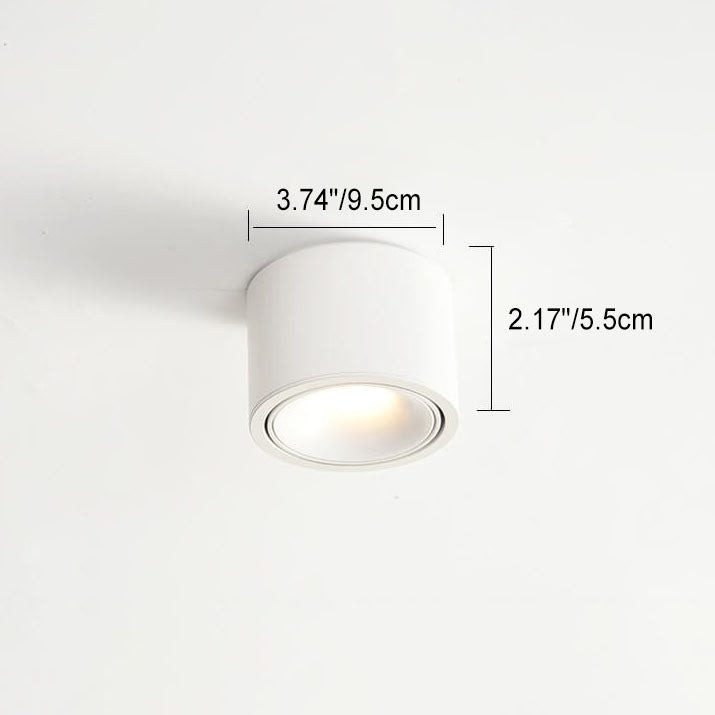 Low-Profile Aluminum LED Ceiling Fixture 3.7 Inch Round 12W Contemporary Overhead Lighting Hallway