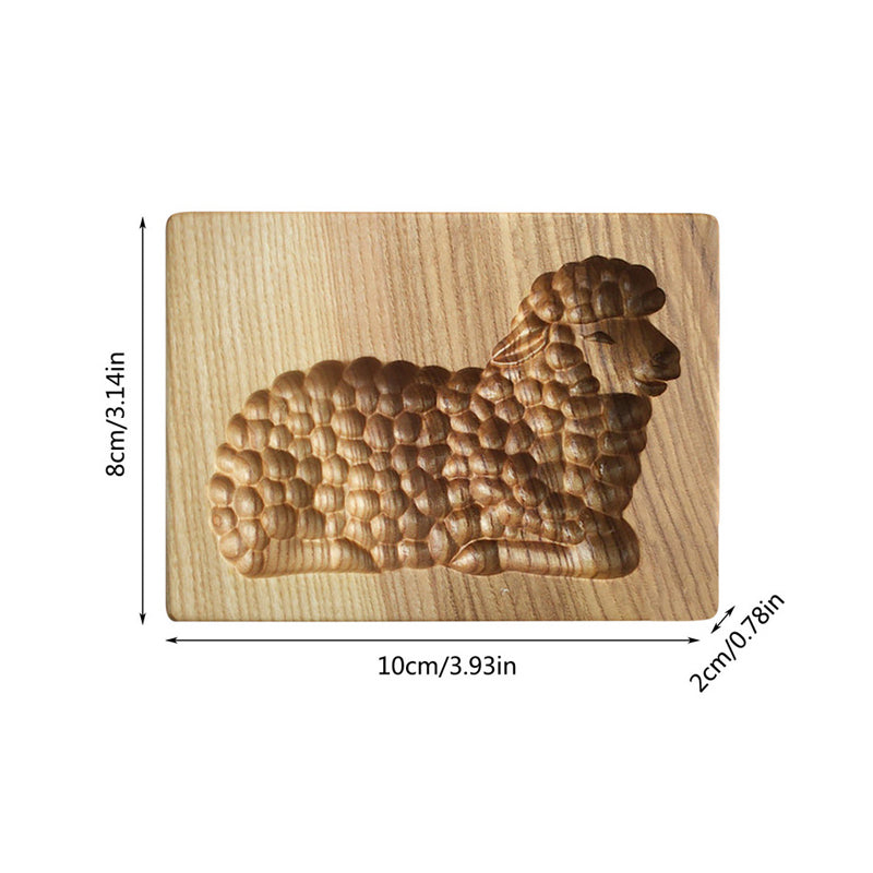 Cortador de galletas de madera con siete diseños estacionales y molde de presión y elevación